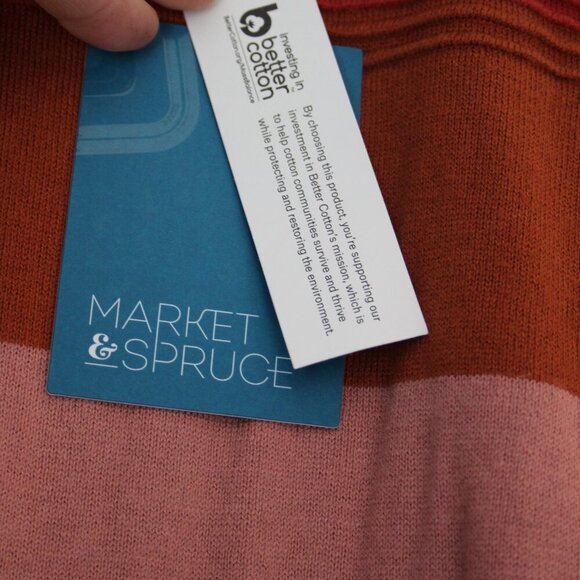 NWT Market & Spruce Stitch Fix Pink & Brown Rowan Textured Cotton Blend Sweater - Picture 5 of 13